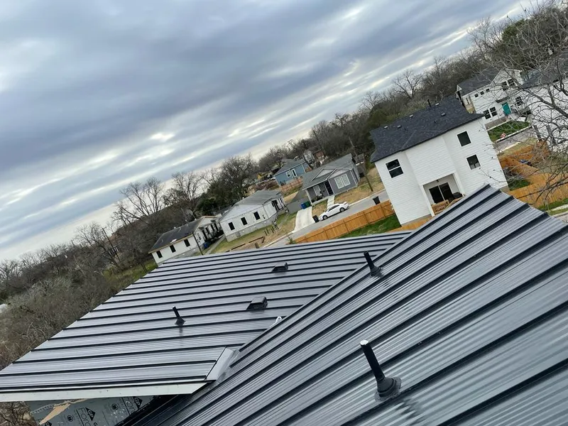 Standing seam metal roof panels with vents for Skylight Repair in Pueblo West